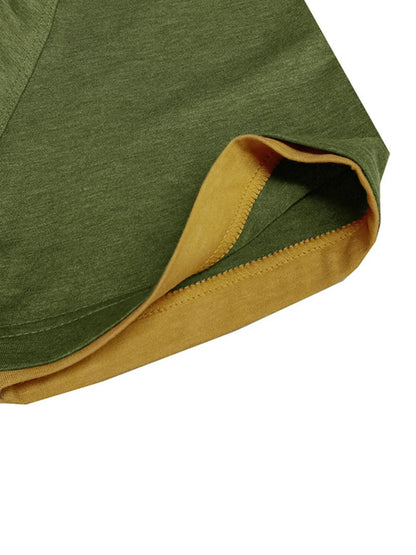 Men's Classic Contrast Trim Henley Polo Shirt - Moss