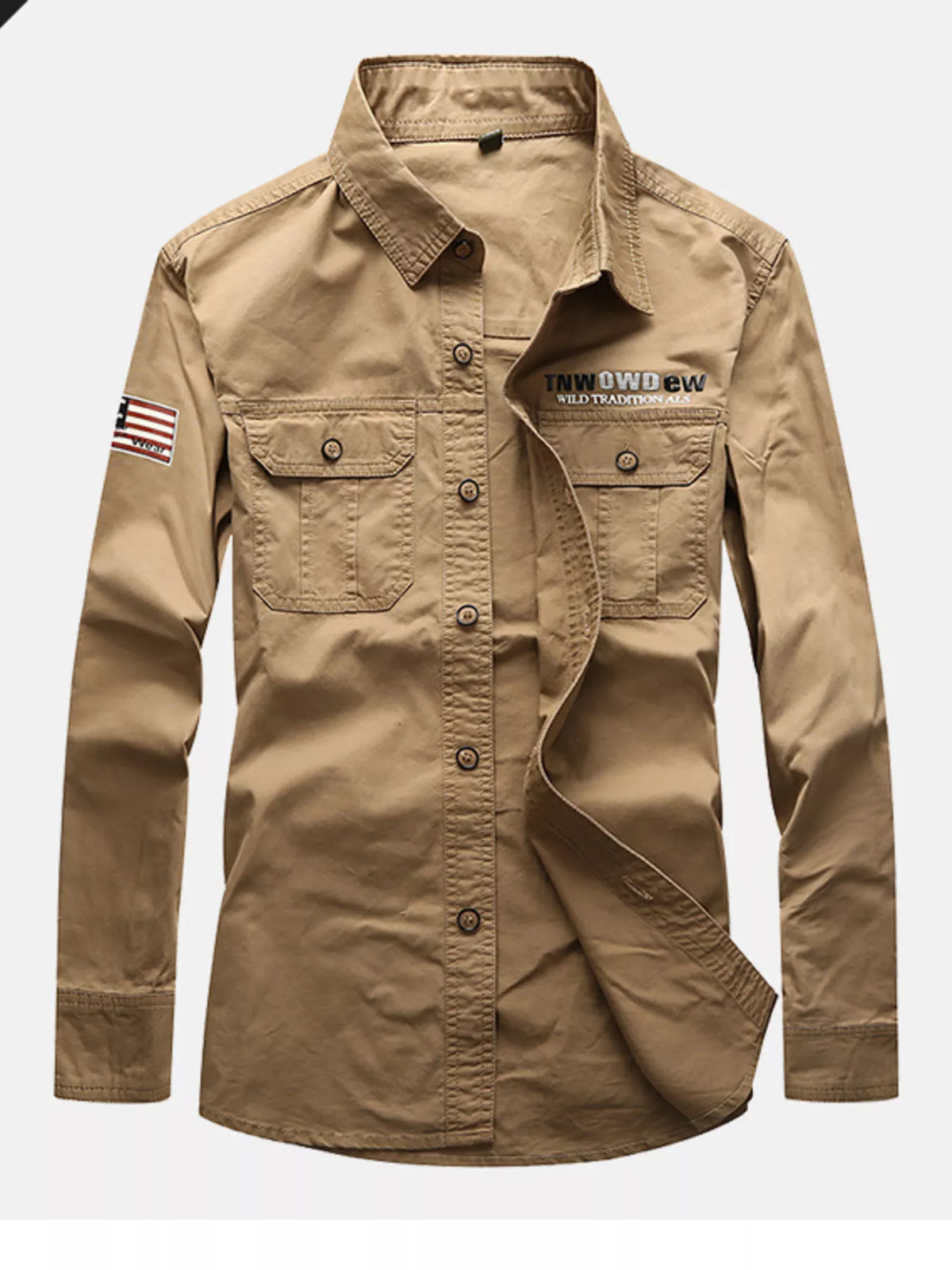 Men's Long Sleeve Shirt with Chest Pockets | DCDesigns