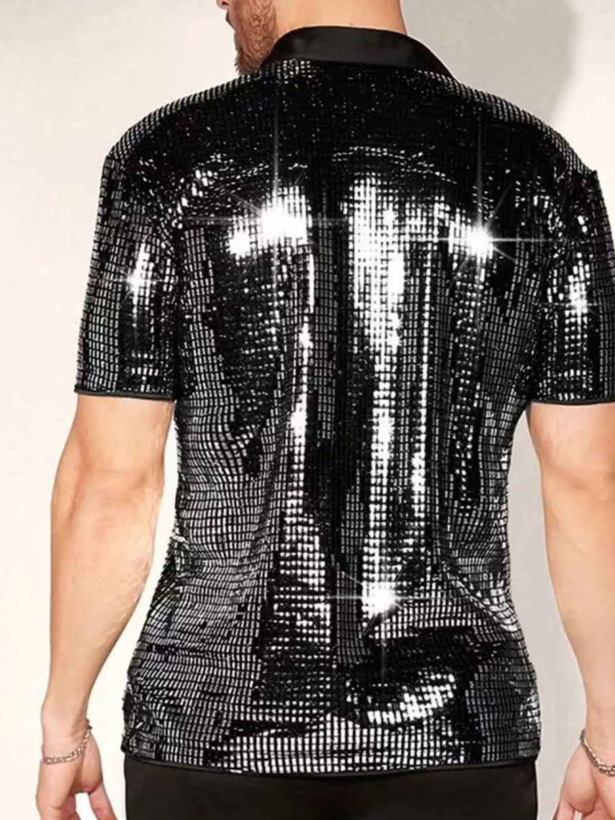 Men's Sequin Button-Up Shirt | DCDesigns