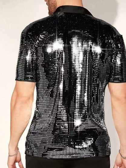 Men's Sequin Button-Up Shirt | DCDesigns
