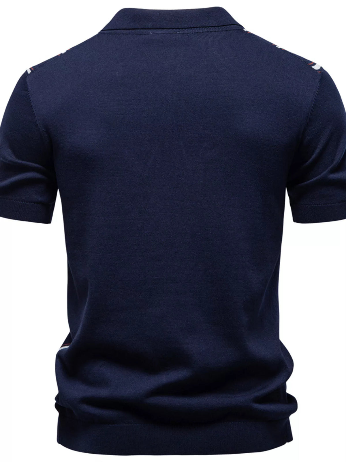 Men's Striped Short Sleeve Polo Shirt - White