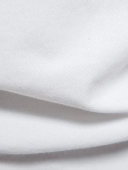 Men's Giraffe Embroidered Short Sleeve Polo Shirt - White