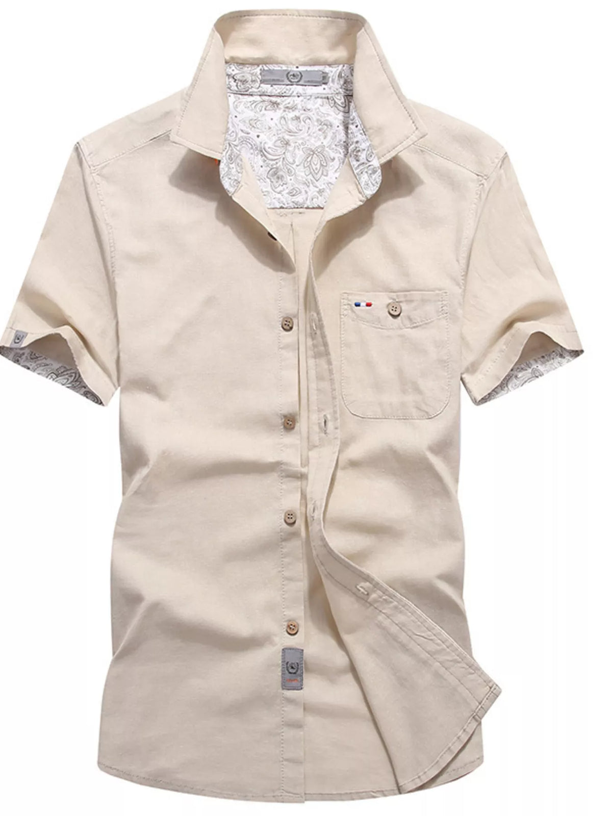 Men's Button-Up Short Sleeve Casual Shirt | DCDesigns