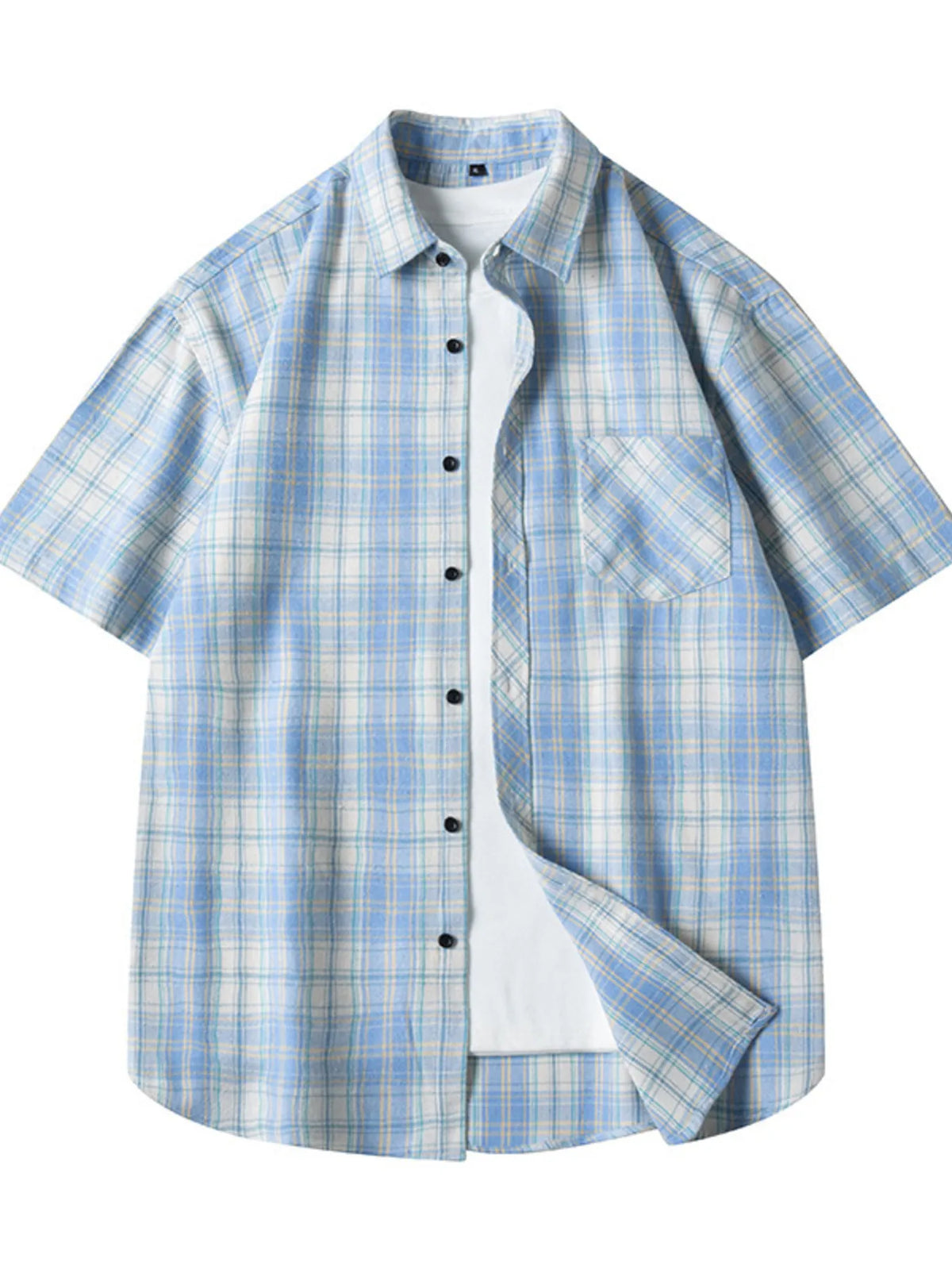 Men's Casual Plaid Short Sleeve Shirt | DCDesigns