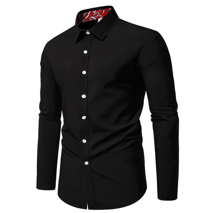 Men's Casual Button-Down Shirt with Cuff Detail | DCDesigns