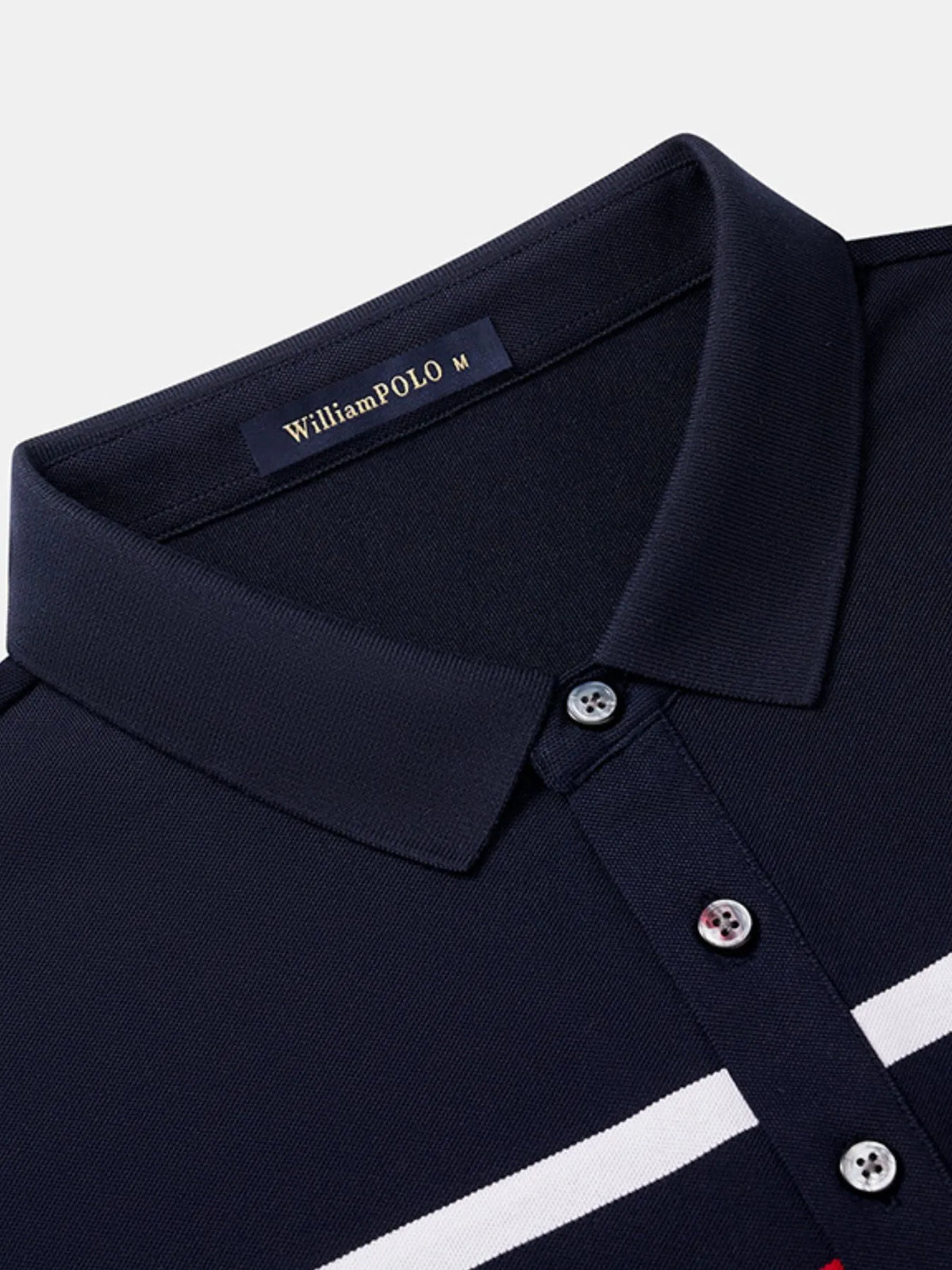 Men's Classic Striped Short Sleeve Polo Shirt - Navy