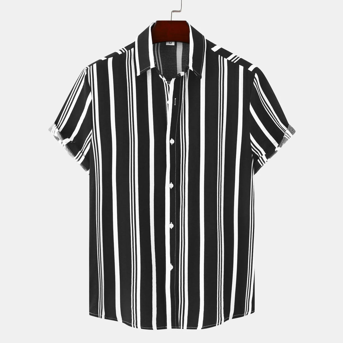 Men's Striped Short Sleeve Button-Down Shirt | DCDesigns