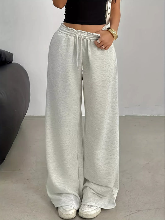 Wide-Leg Drawstring Sweatpants - DCDesigns women’s fashion
