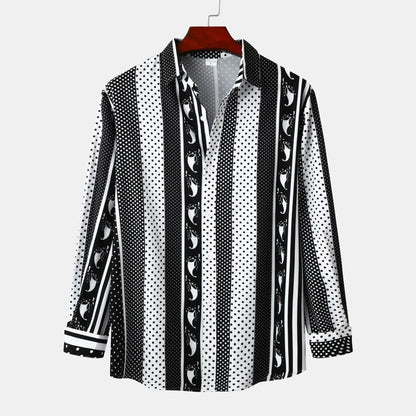 Men's Striped Long Sleeve Casual Shirt | DCDesigns