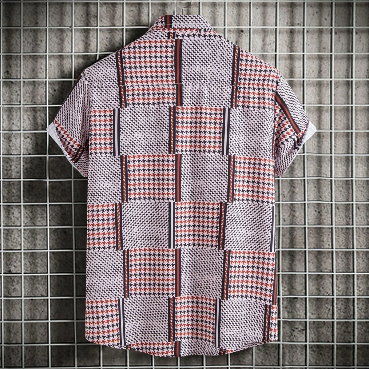 Men's Patchwork Plaid Short Sleeve Casual Shirt | DCDesigns