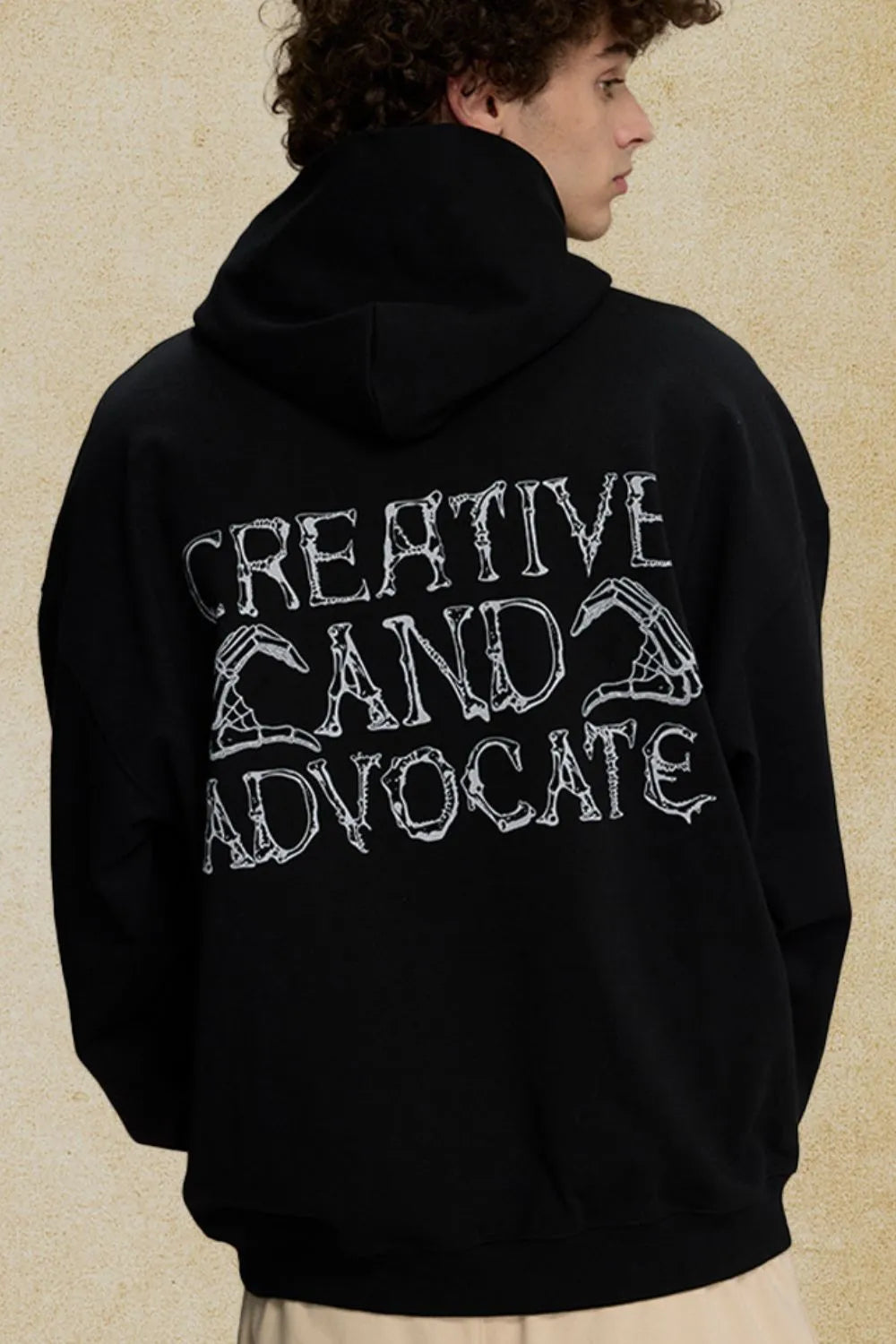 Men's Graphic Long Sleeve Hoodie - DCDesigns mens casual hoodie product view