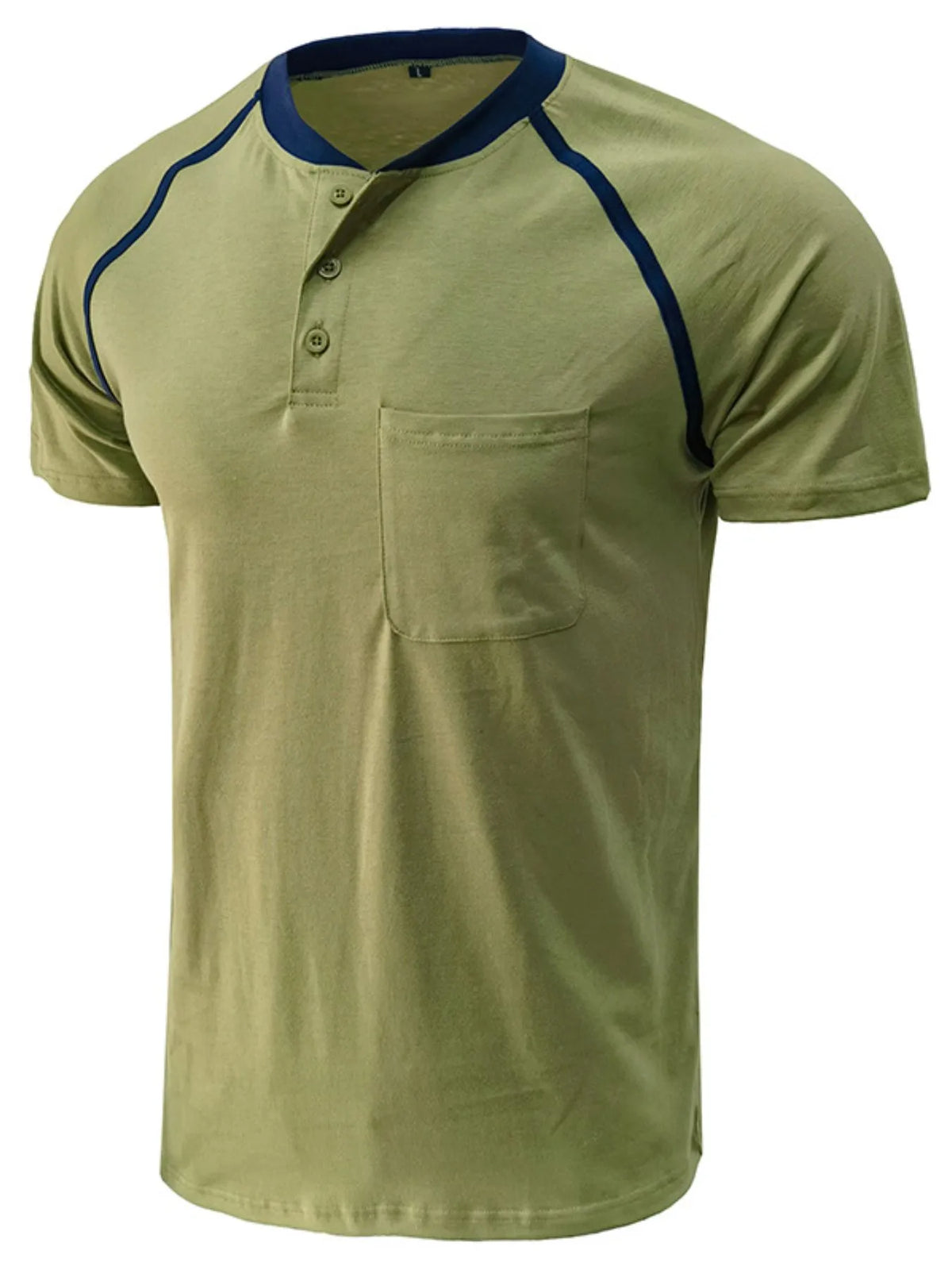 Men's Contrast Stitch Polo Shirt with Chest Pocket - White