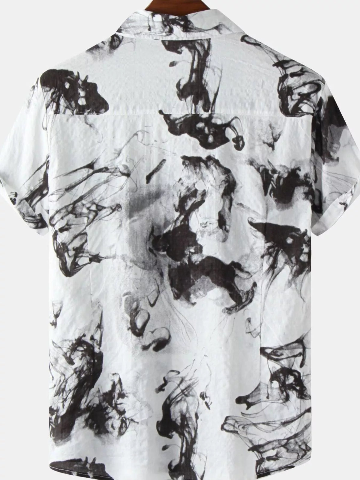 Men's Abstract Ink Splash Print Short Sleeve Shirt | DCDesigns