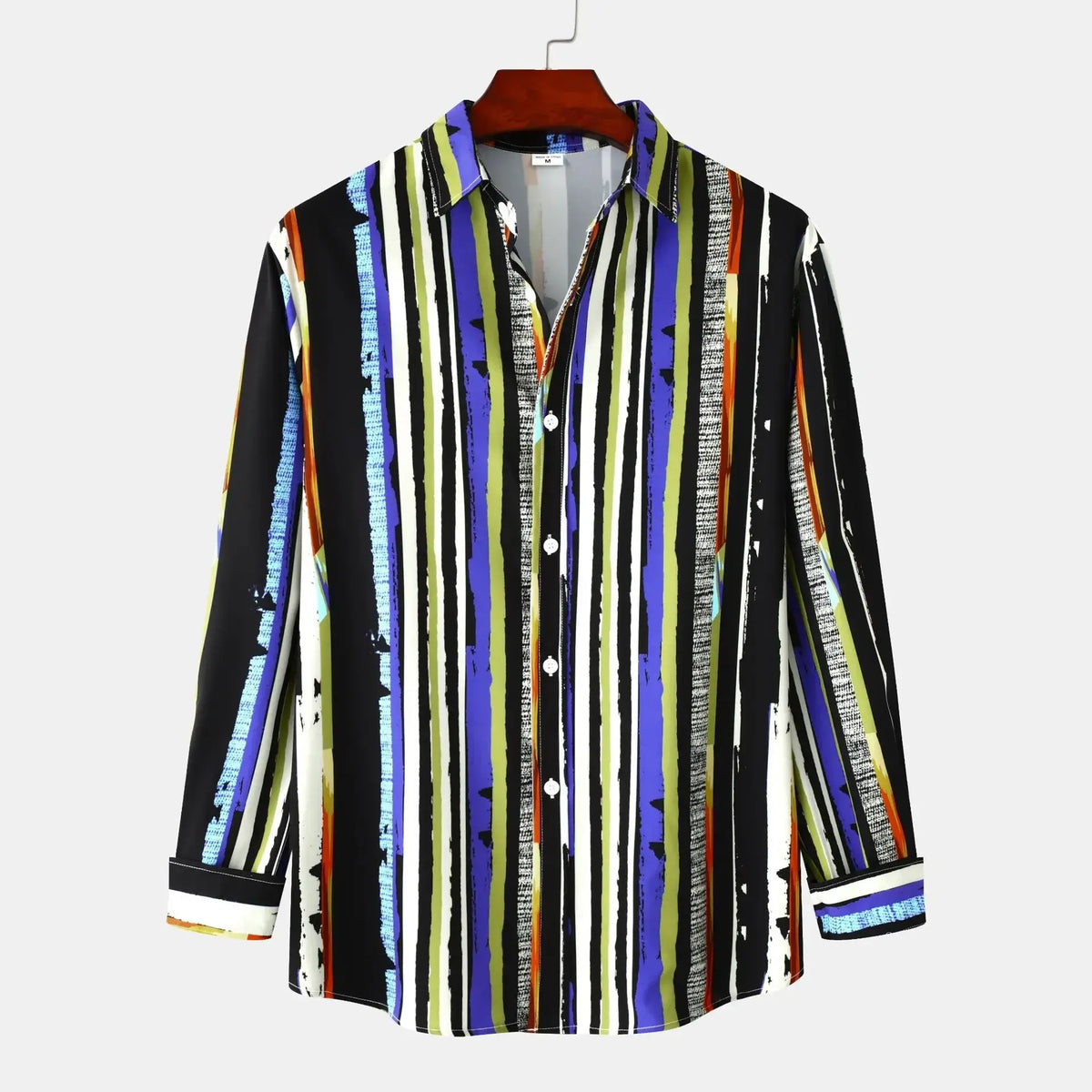 Men's Colorful Striped Long Sleeve Casual Shirt | DCDesigns