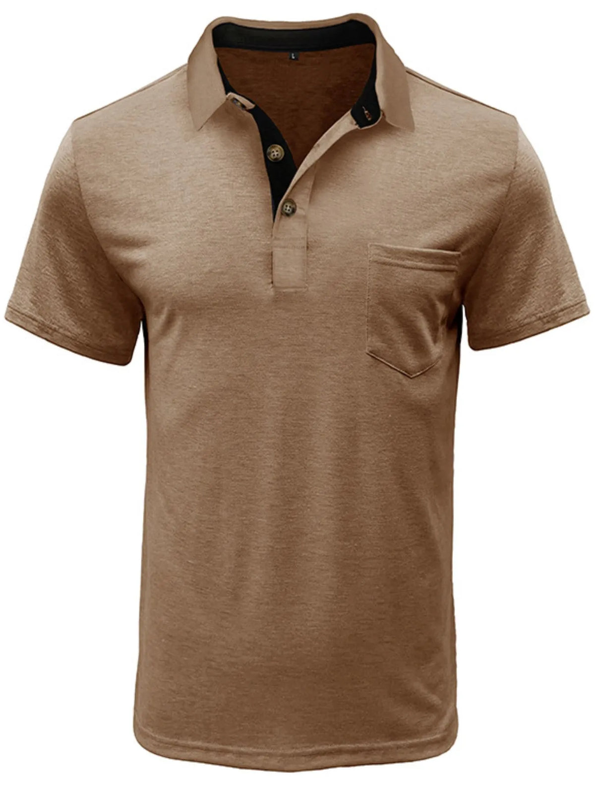 Men's Classic Heathered Pocket Polo Shirt - Khaki