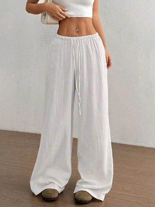 Wide-Leg Drawstring Pants - DCDesigns women’s fashion