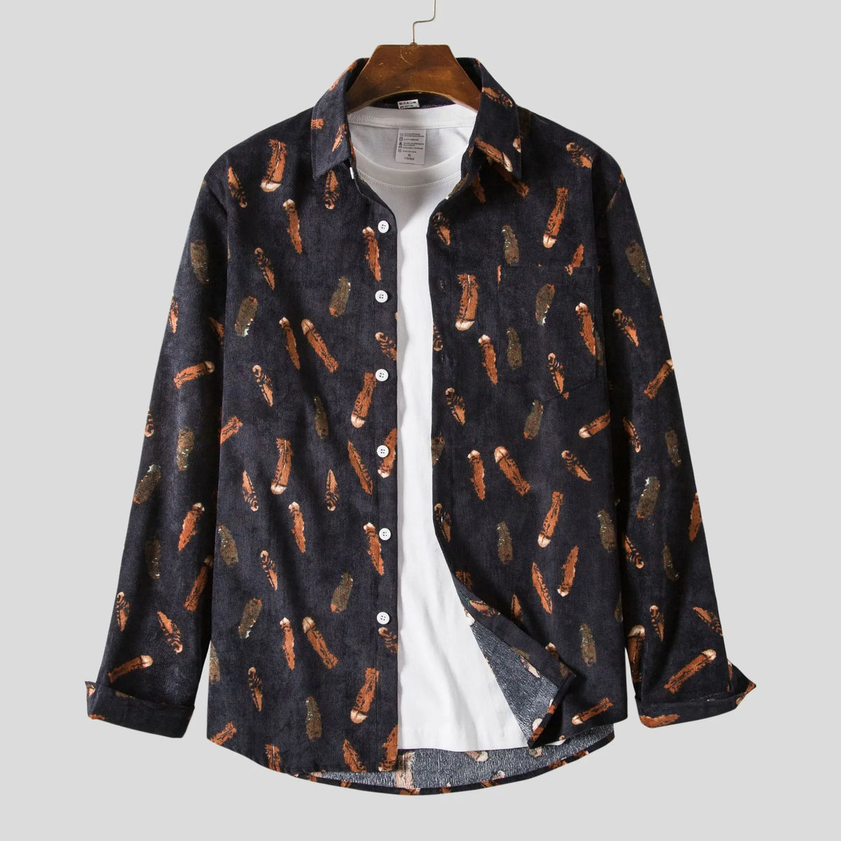 Men's Printed Casual Button-Up Shirt | DCDesigns