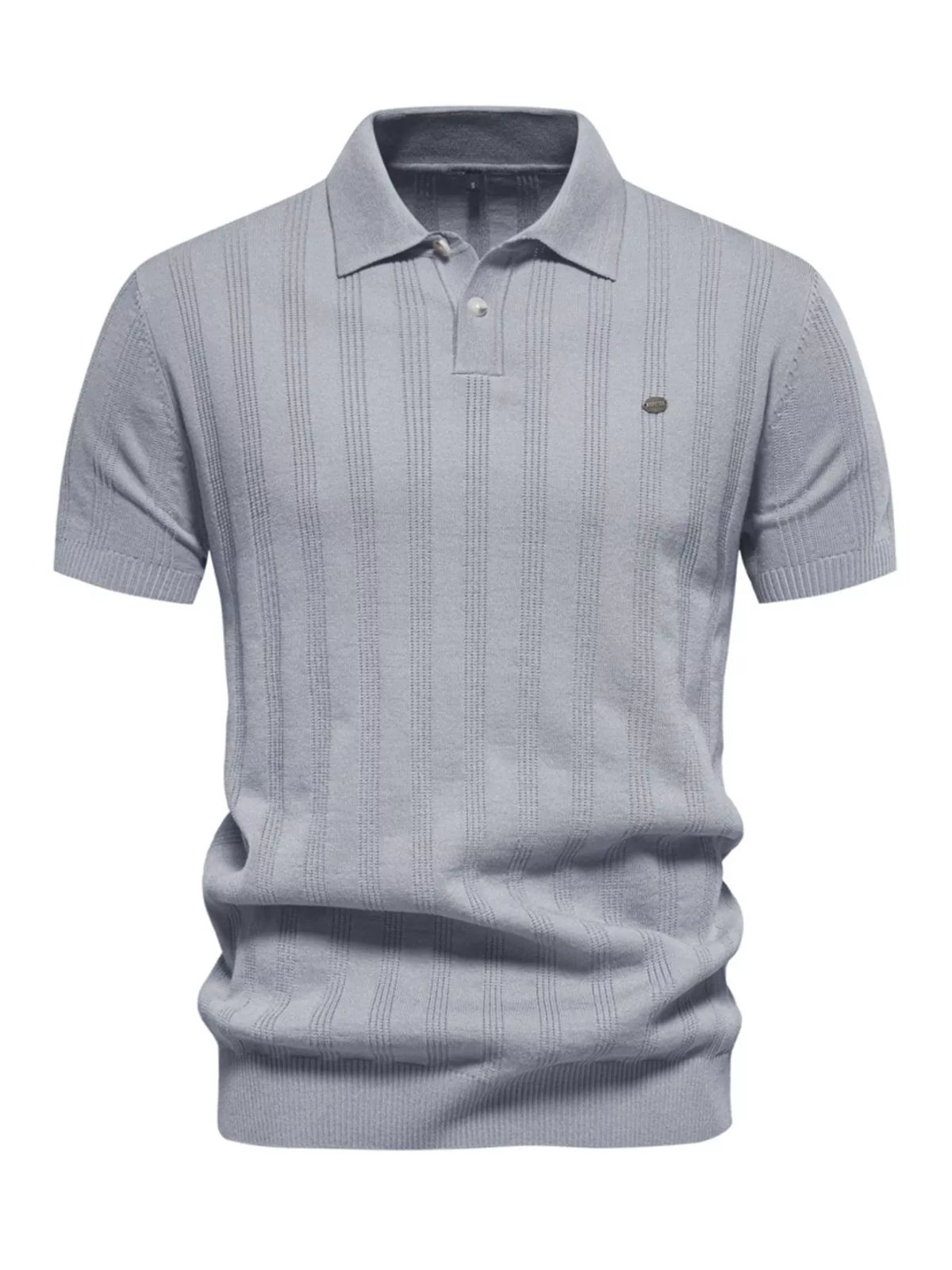 Men's Short Sleeve Knit Polo Shirt - White Apricot