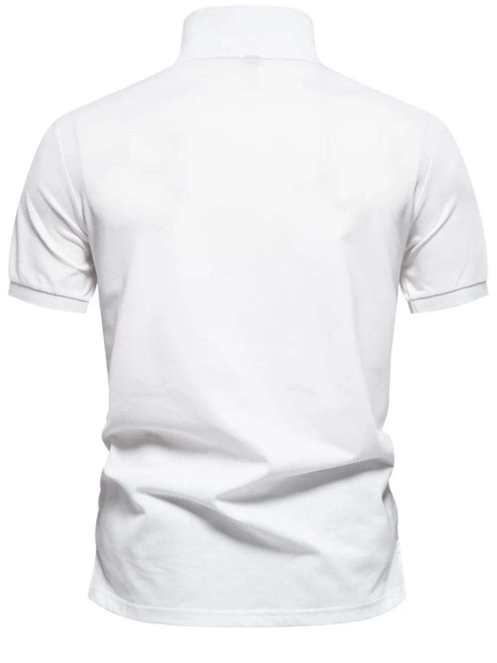 Men's Printed Collared Neck Short Sleeve Polo Shirt - Ivory