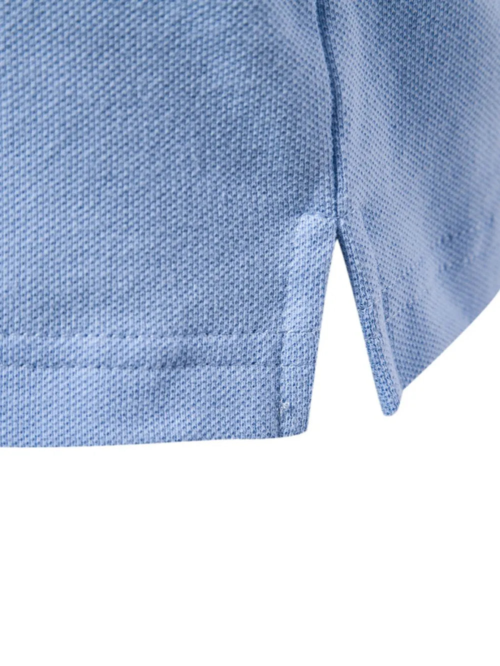 Men's Embroidered Striped Short Sleeve Polo Shirt - Light Blue