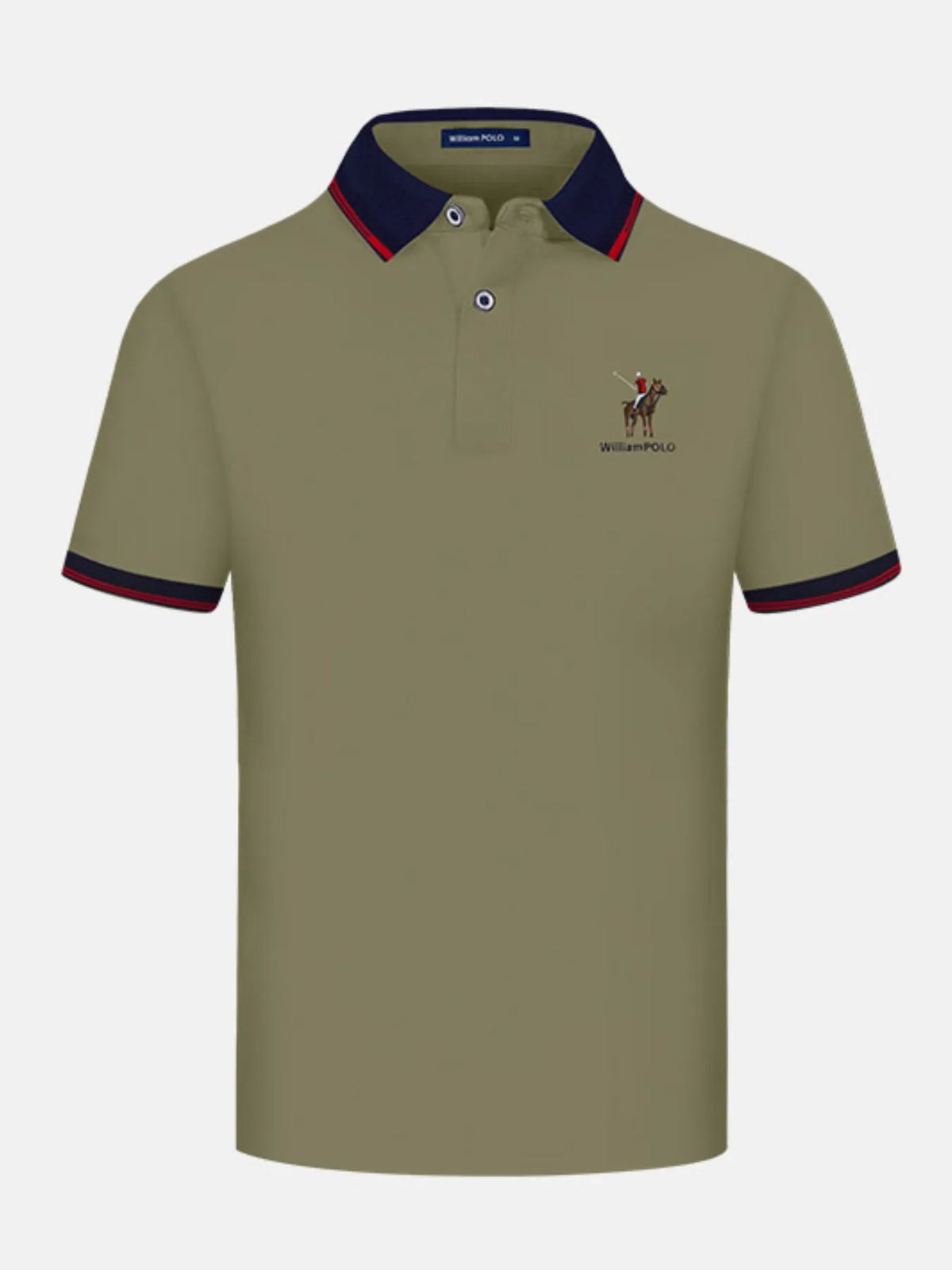 Men's Embroidered Short Sleeve Polo Shirt - White