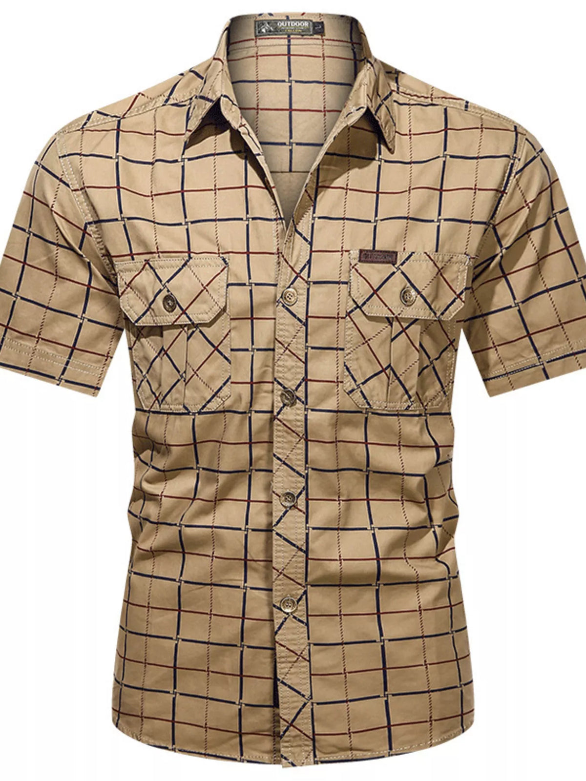 Men's Casual Plaid Short Sleeve Shirt | DCDesigns