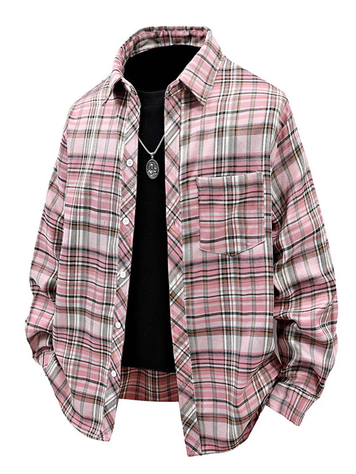 Men's Casual Plaid Long Sleeve Shirt | DCDesigns