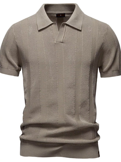 Men's Classic Short Sleeve Knit Polo Shirt - Navy