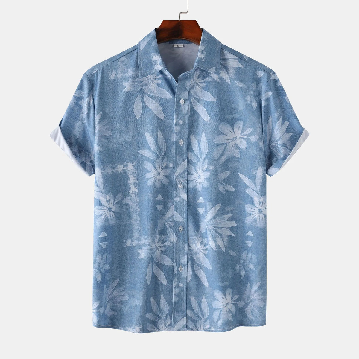 Men's Printed Button-Up Short Sleeve Shirt | DCDesigns
