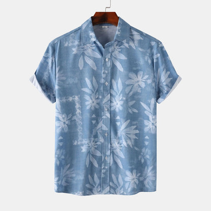 Men's Printed Button-Up Short Sleeve Shirt | DCDesigns