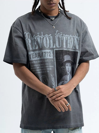 Men's Letter Graphic Oversized T-Shirt – men's bold Y2K streetwear graphic tee, product image 3