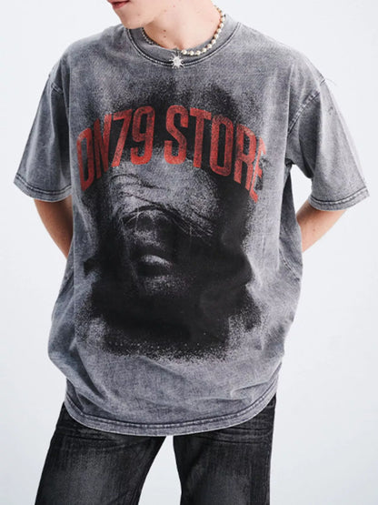 Men's oversized Men's Graphic Round Neck Short Sleeve T-Shirt – men's bold Y2K streetwear graphic tee, product image 5