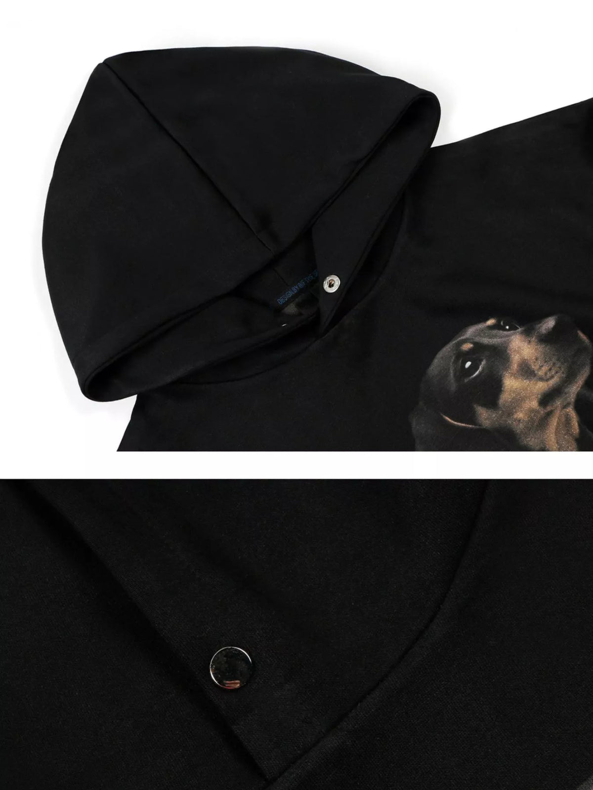 Men's Dog Graphic Long Sleeve Hoodie - DCDesigns mens casual hoodie product view