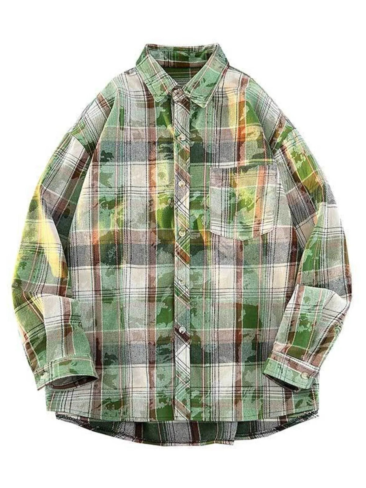 Men's Plaid Print Long Sleeve Shirt | DCDesigns