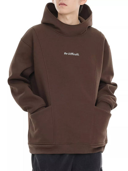 Men's Plus Size Letter Long Sleeve Hoodie - DCDesigns mens casual hoodie product view